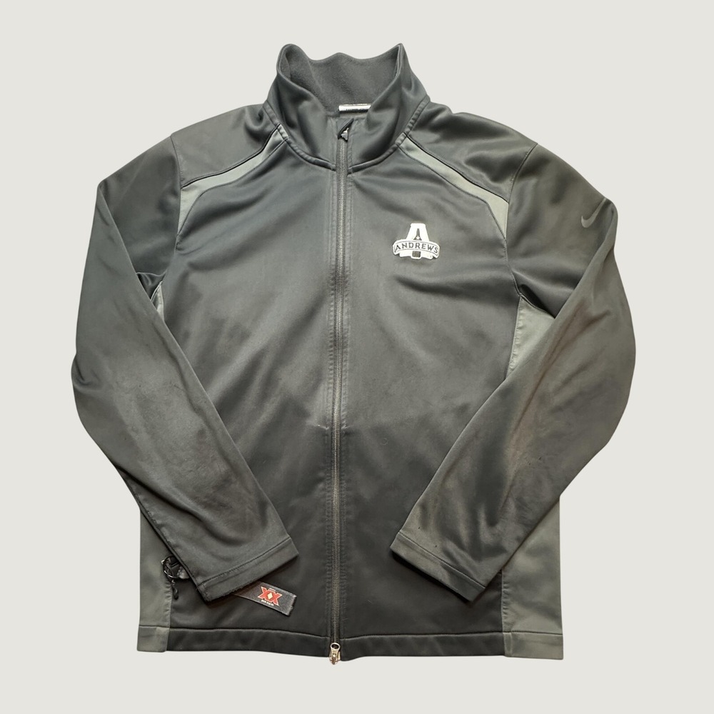 Nike Golf Jacket Mens Medium 619904-010 Grey Therma-FIT Full Zip Fleece Lined